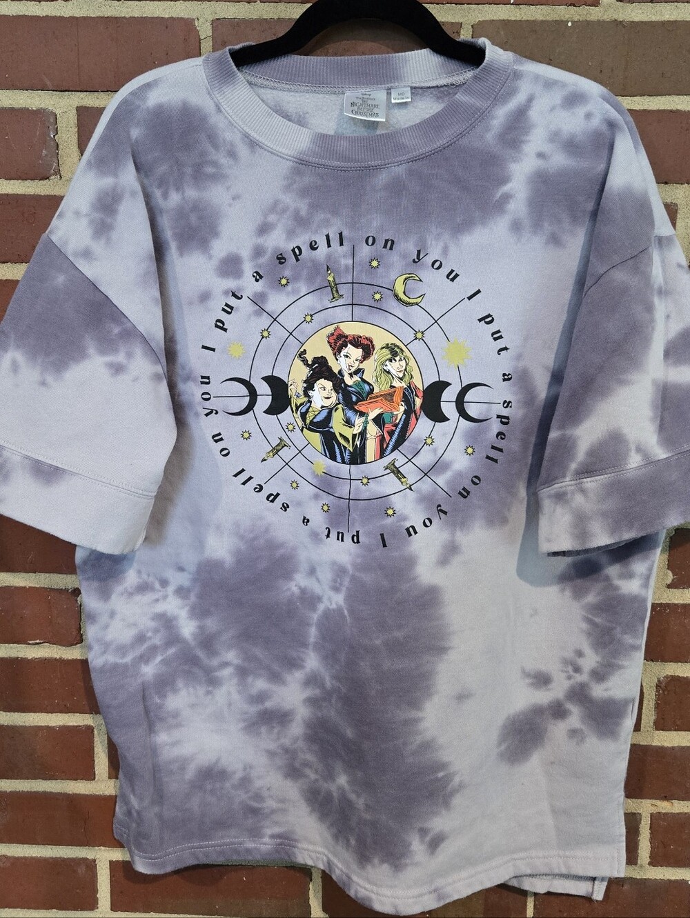 Disney Nightmare Before Christmas Women’s M Tie Dye Sweatshirt Jack Sally Purple